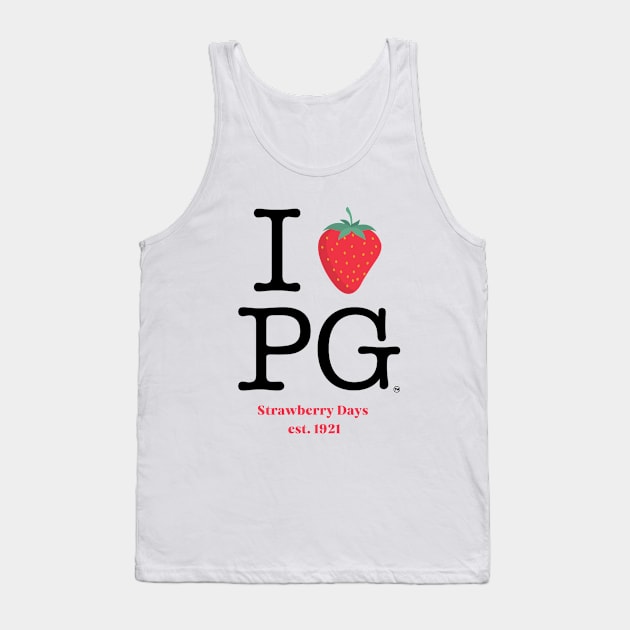 I Strawberry PG-Black Font Tank Top by PG Utah Merch